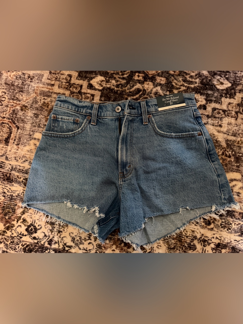 Abercrombie High Rise 90s Relaxed Cutoff Curve Love Shorts